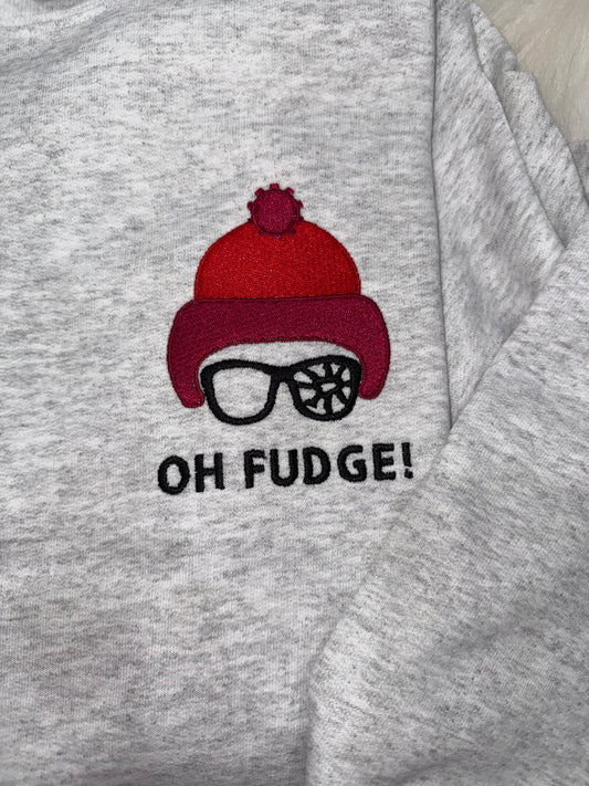 Oh Fudge Christmas Embroidered Sweatshirt