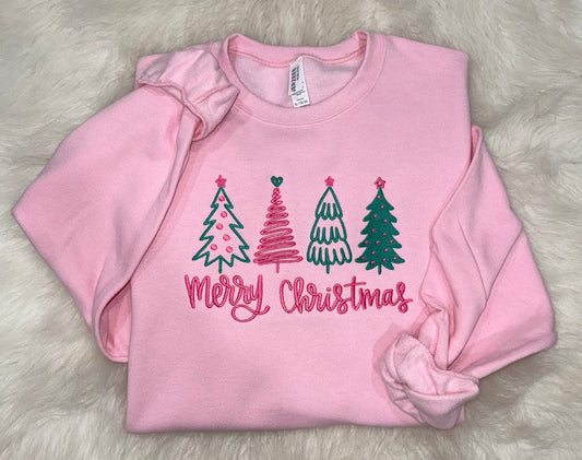 Have Yourself A Pink Christmas Embroidered Sweatshirt