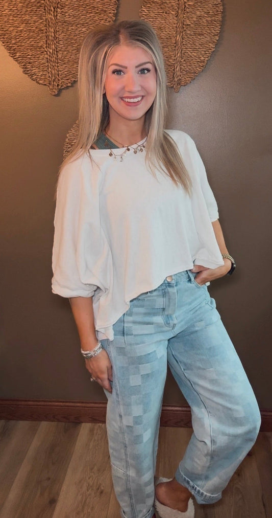 Checker in Barrel Denim