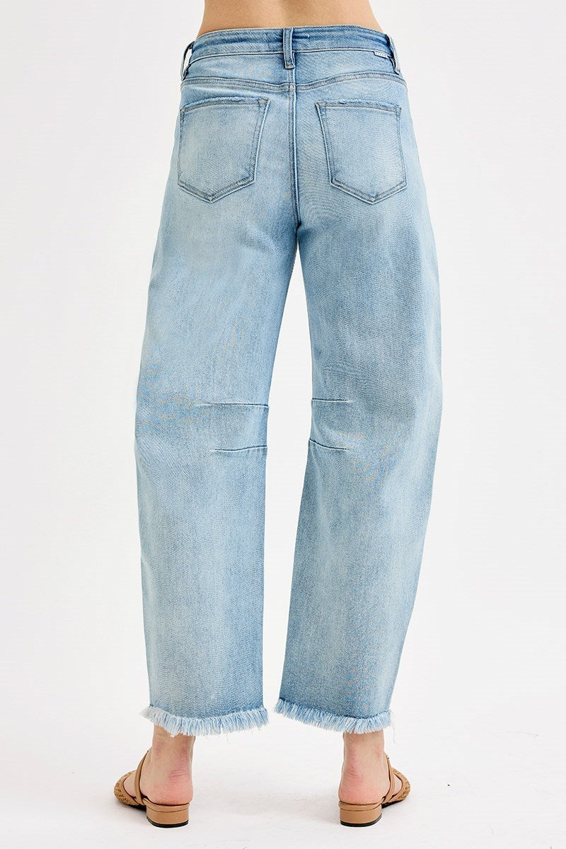 Slouchy Crop Light Barrel Jeans