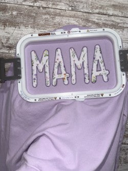 Embroidered Purple Floral "Mama" Crewneck
