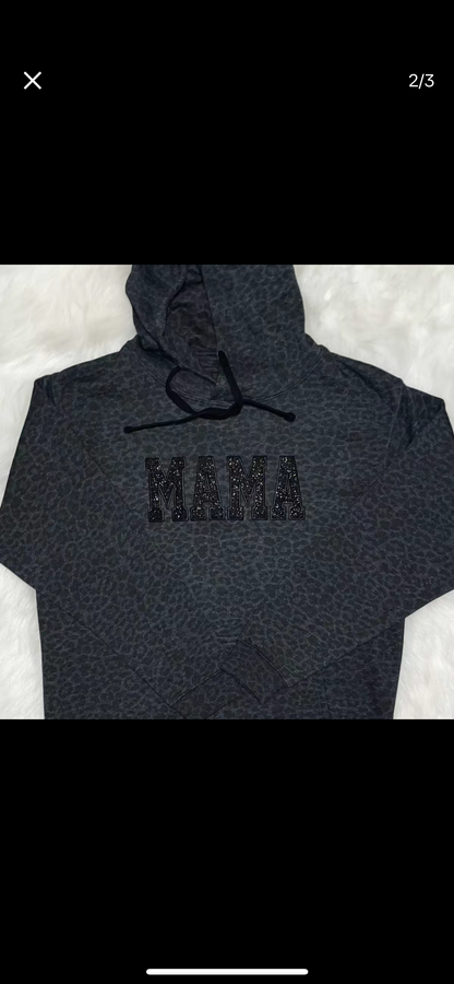 Black Leopard Mama Hoodie