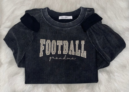 Football Grandma Corded Crew