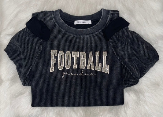 Football Grandma Corded Crew