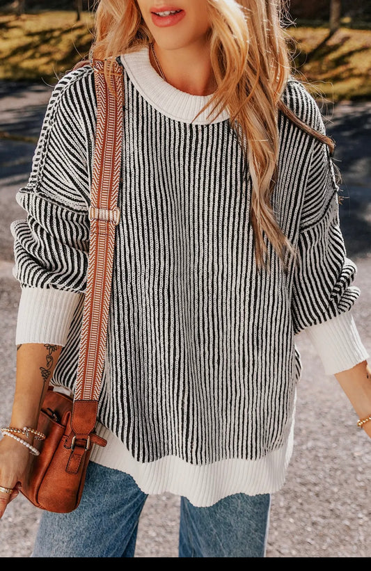 Black Striped Sweater