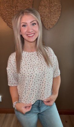 Floral Henley Knit Top