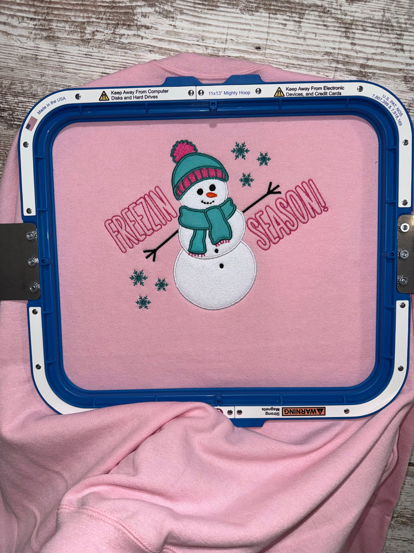 Freezin Season Winter Embroidered Sweatshirt Pullover