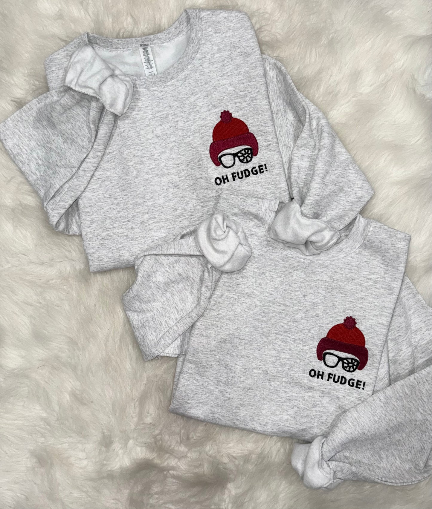 Oh Fudge Christmas Embroidered Sweatshirt