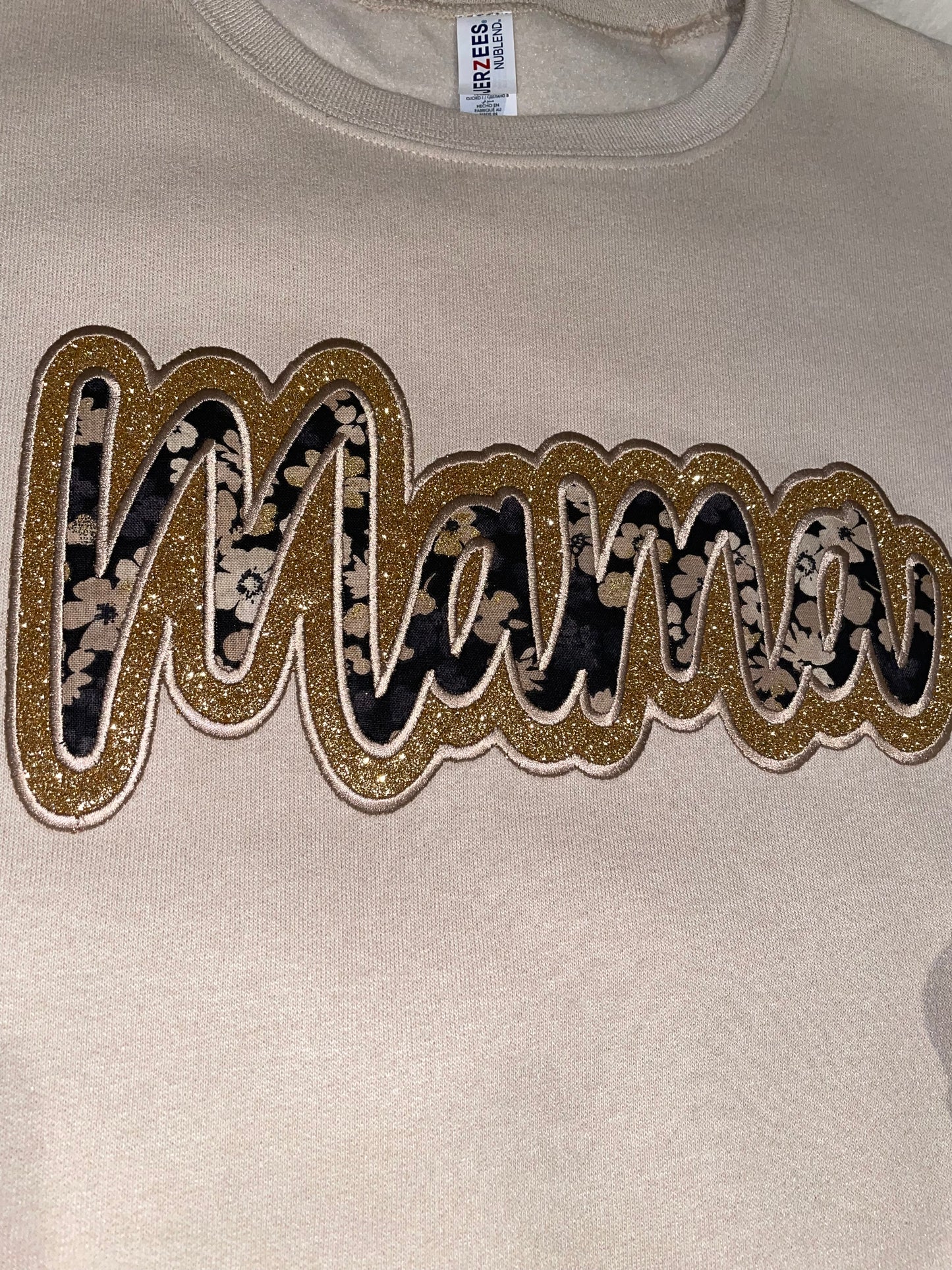 Mama Floral Glitter Crewneck