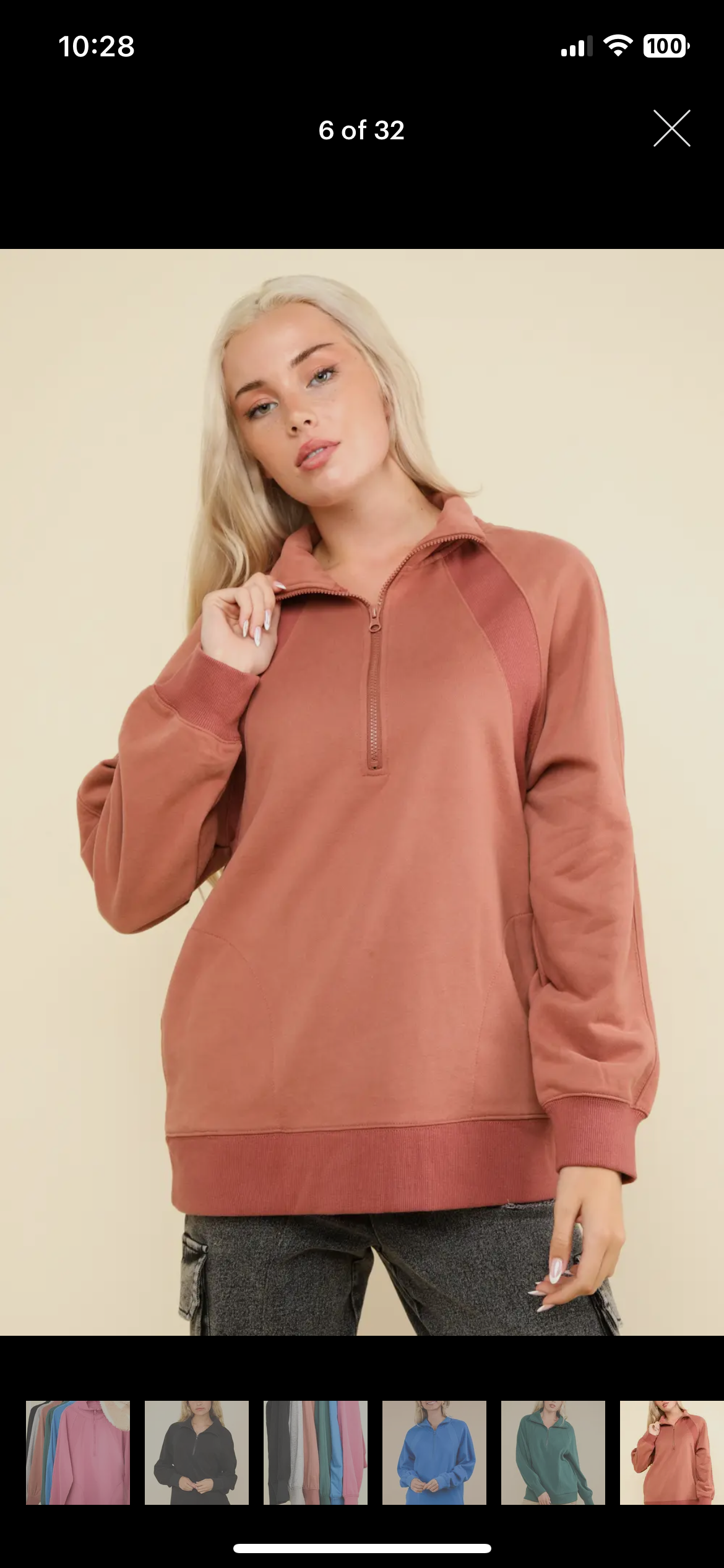 Mauve quarter zip