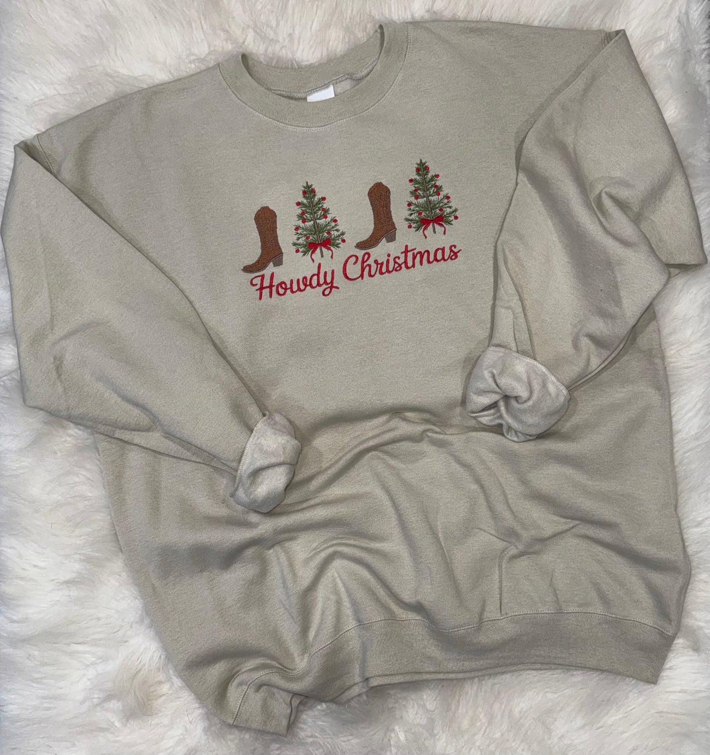 Howdy Christmas Western Embroidered Sweatshirt