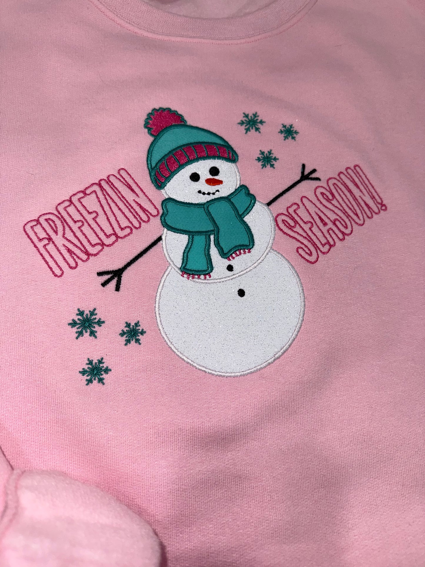 Freezin Season Winter Embroidered Sweatshirt Pullover