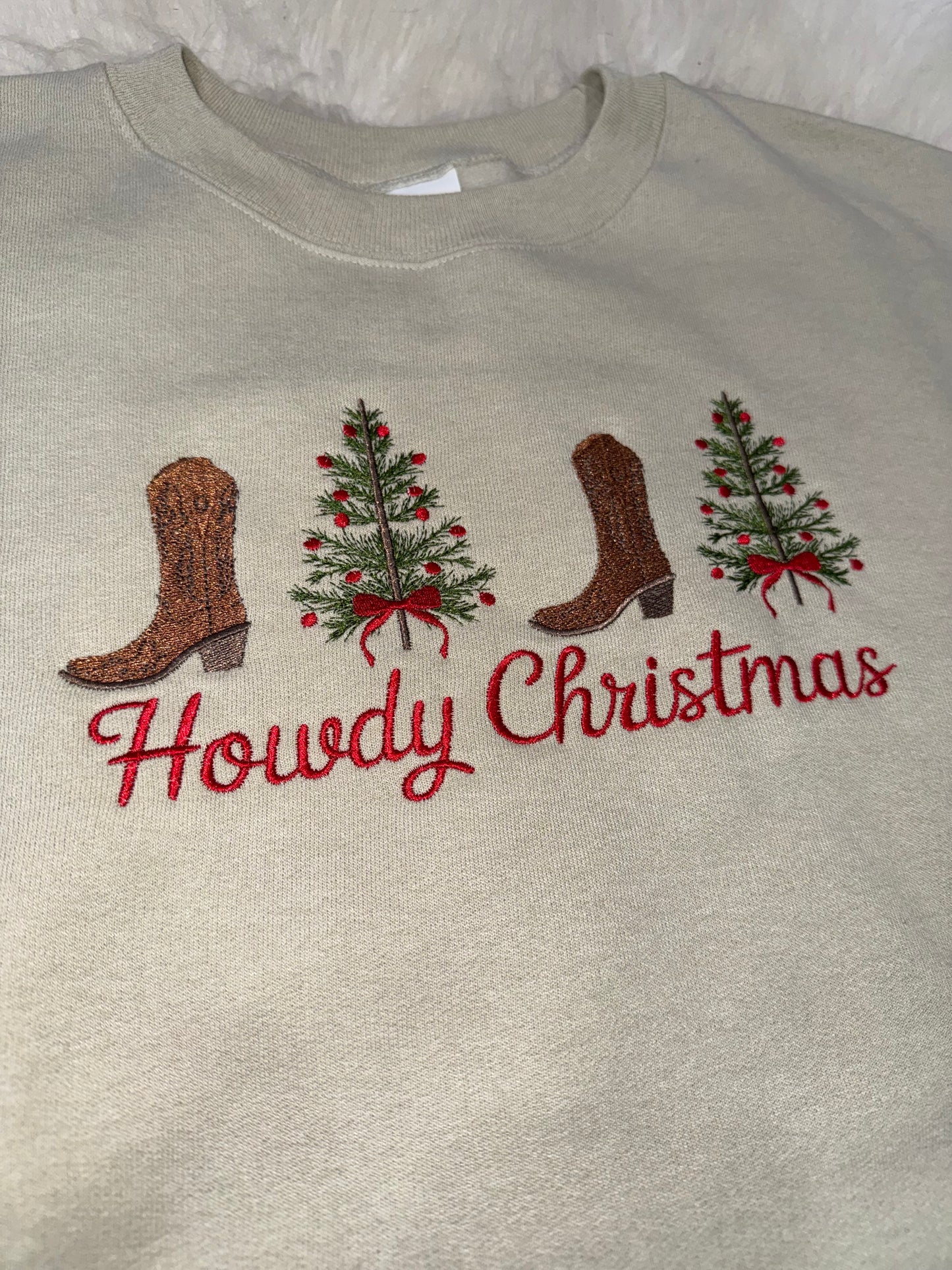 Howdy Christmas Western Embroidered Sweatshirt