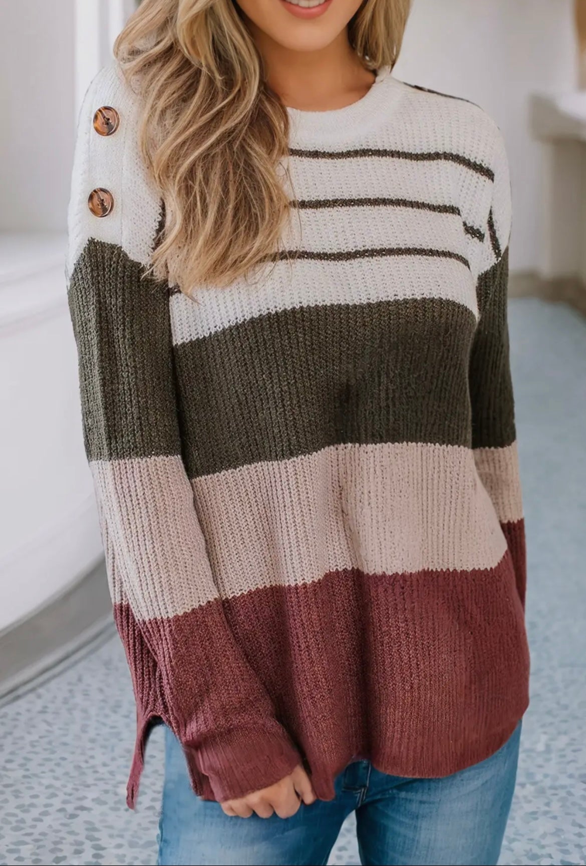 Color block sweater