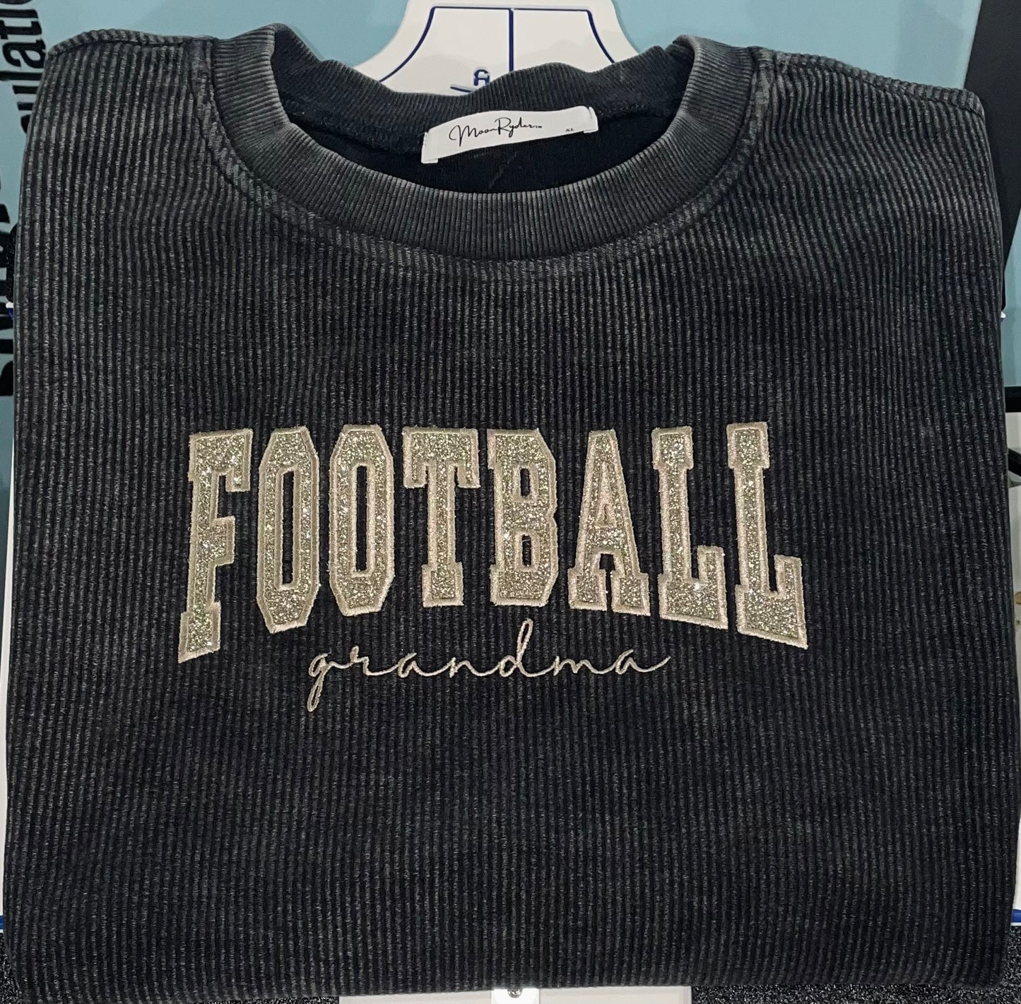 Football Grandma Corded Crew