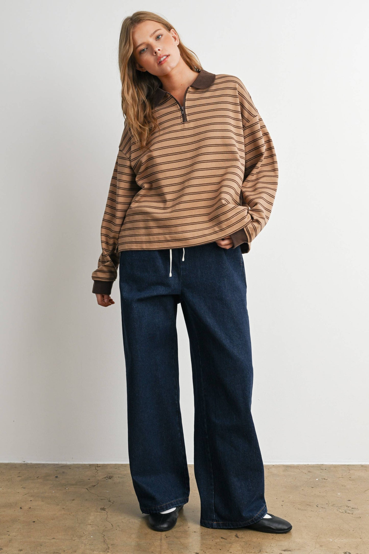 Striped Long Sleeve Polo Shirt