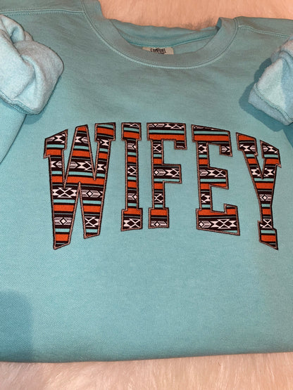 Aztec Applique Crew