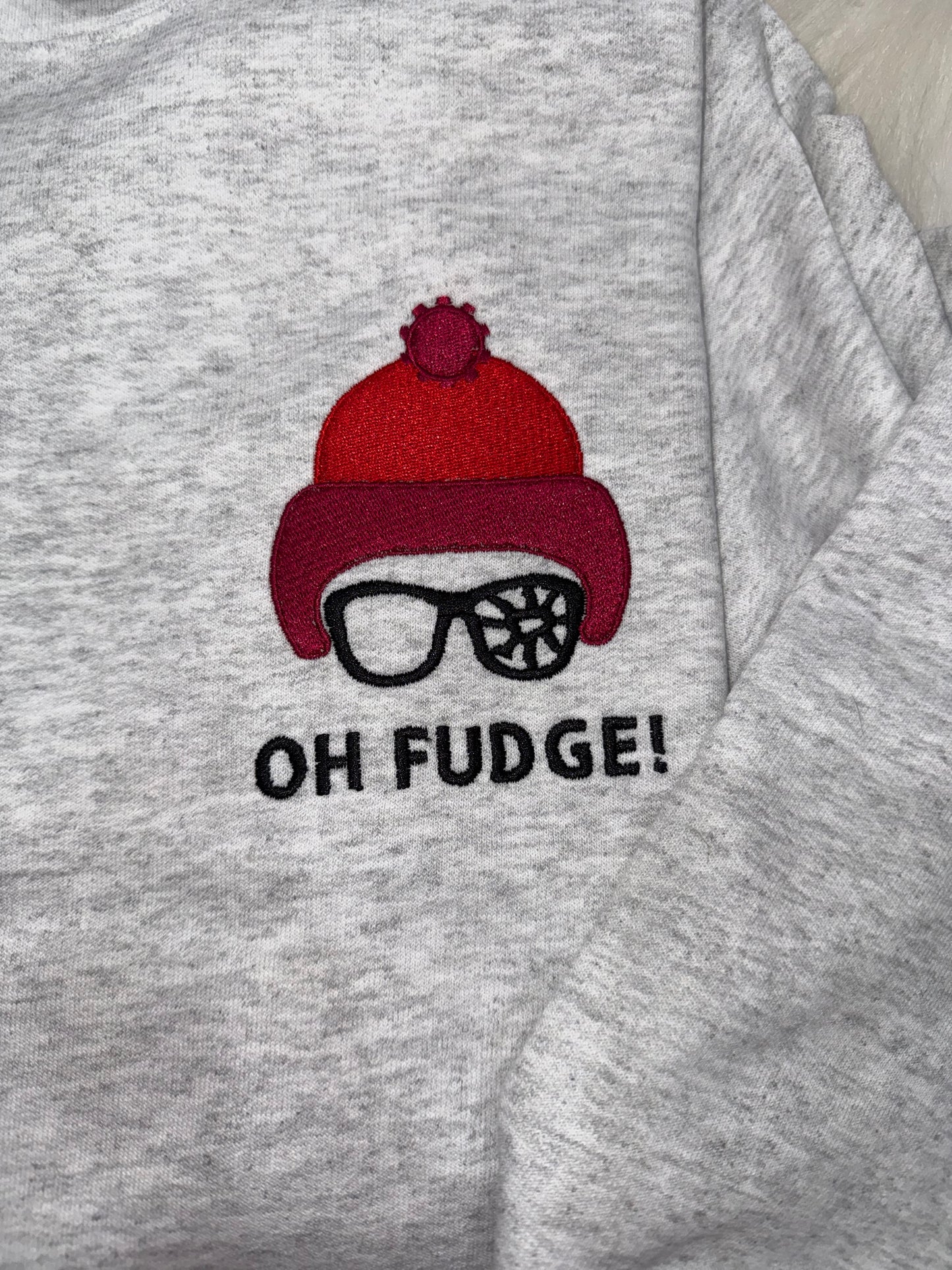 Oh Fudge Christmas Embroidered Sweatshirt