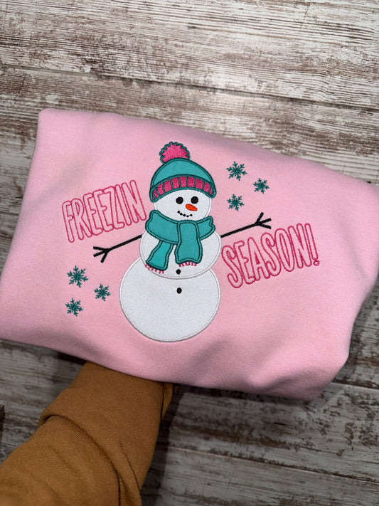 Freezin Season Winter Embroidered Sweatshirt Pullover