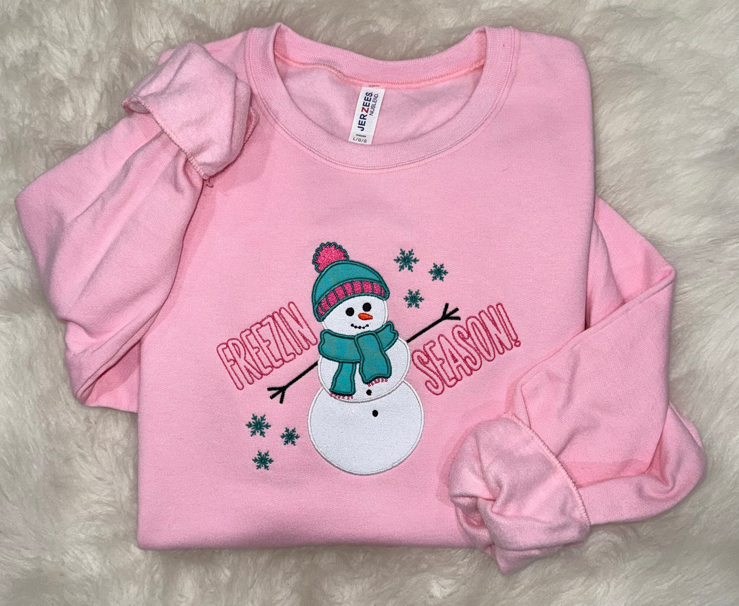 Freezin Season Winter Embroidered Sweatshirt Pullover