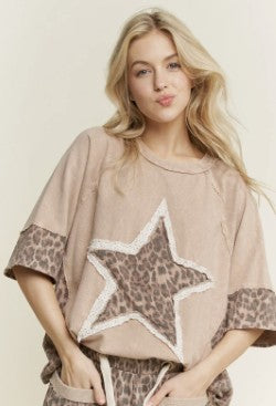 Short Sleeve Leopard Star Shirt