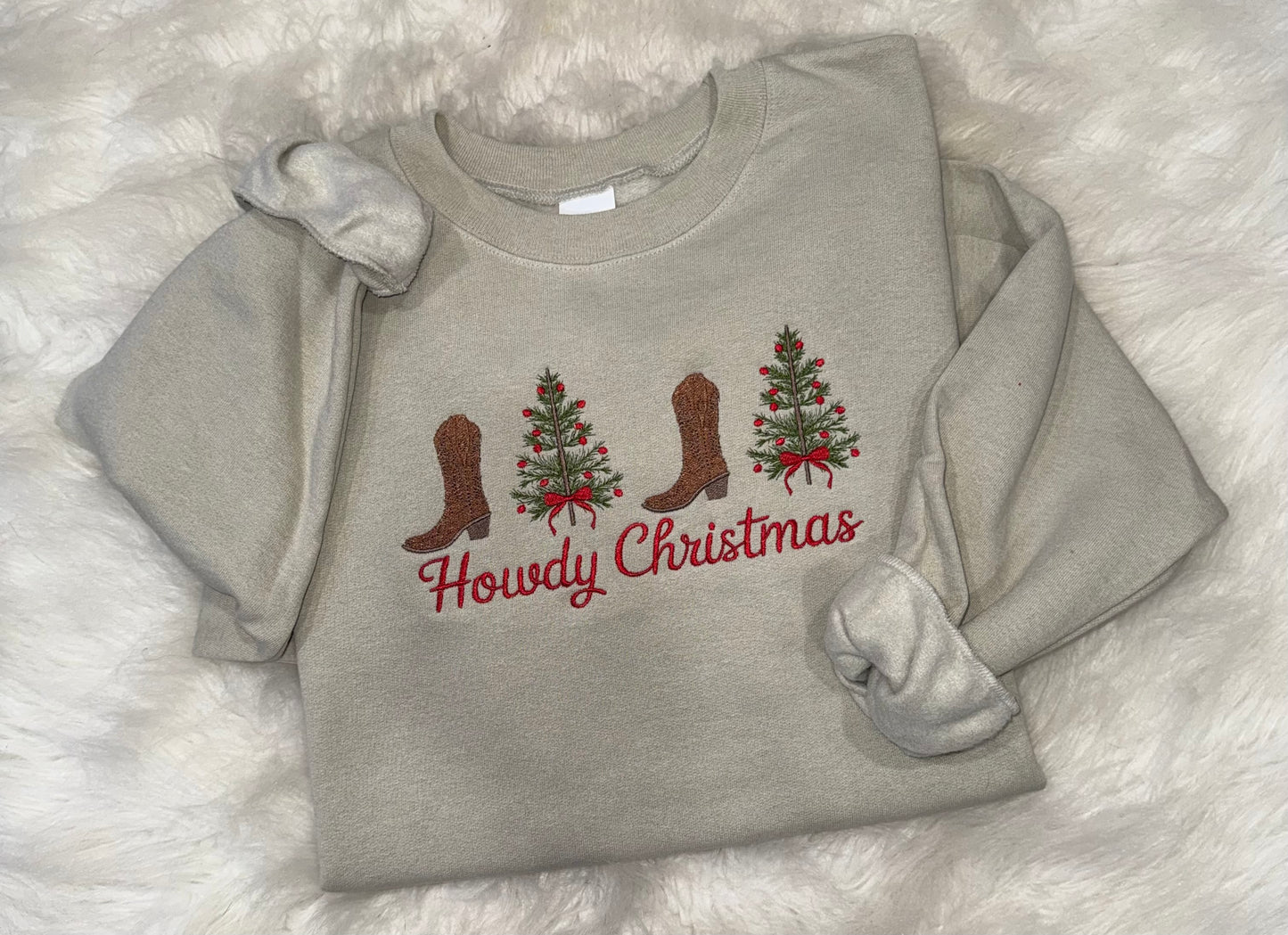 Howdy Christmas Western Embroidered Sweatshirt