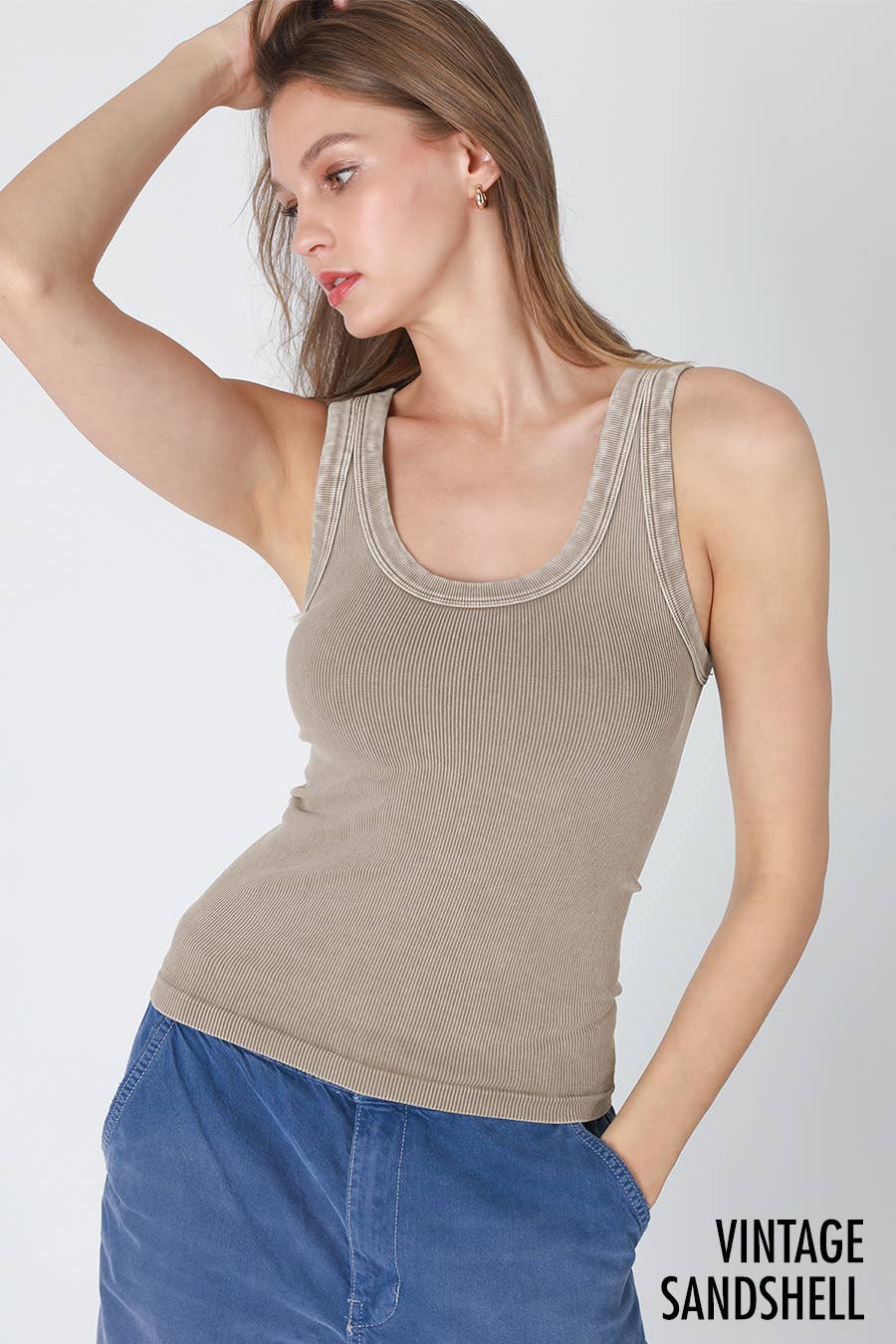 NS8258 - Vintage Reversible Ribbed Tank