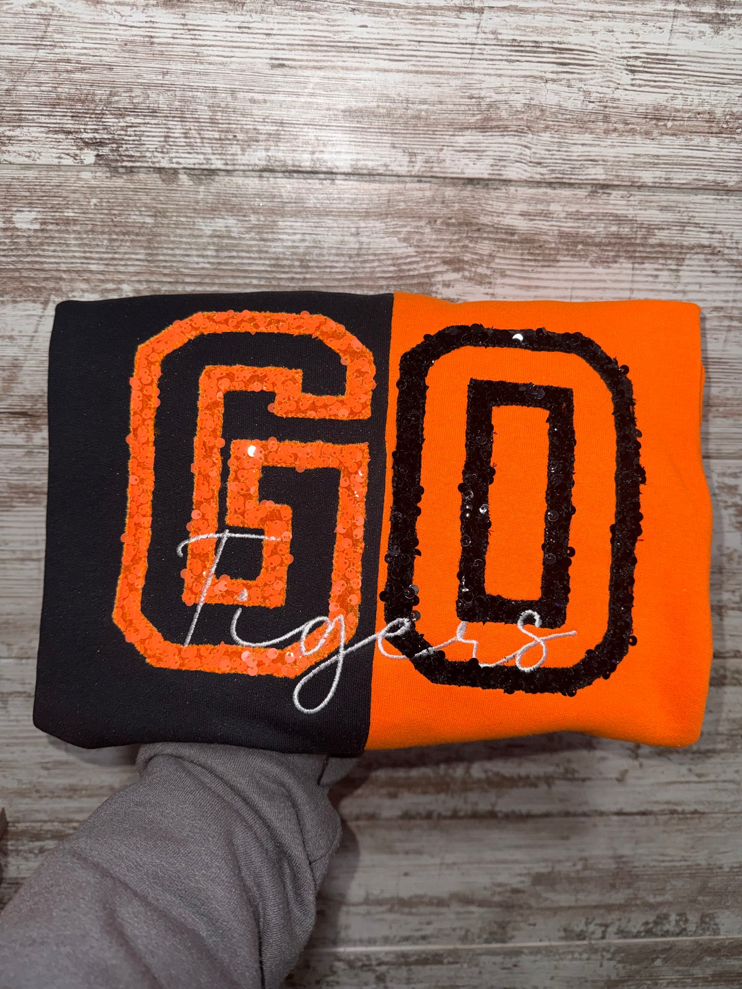 Go Tigers Split Color Crewneck