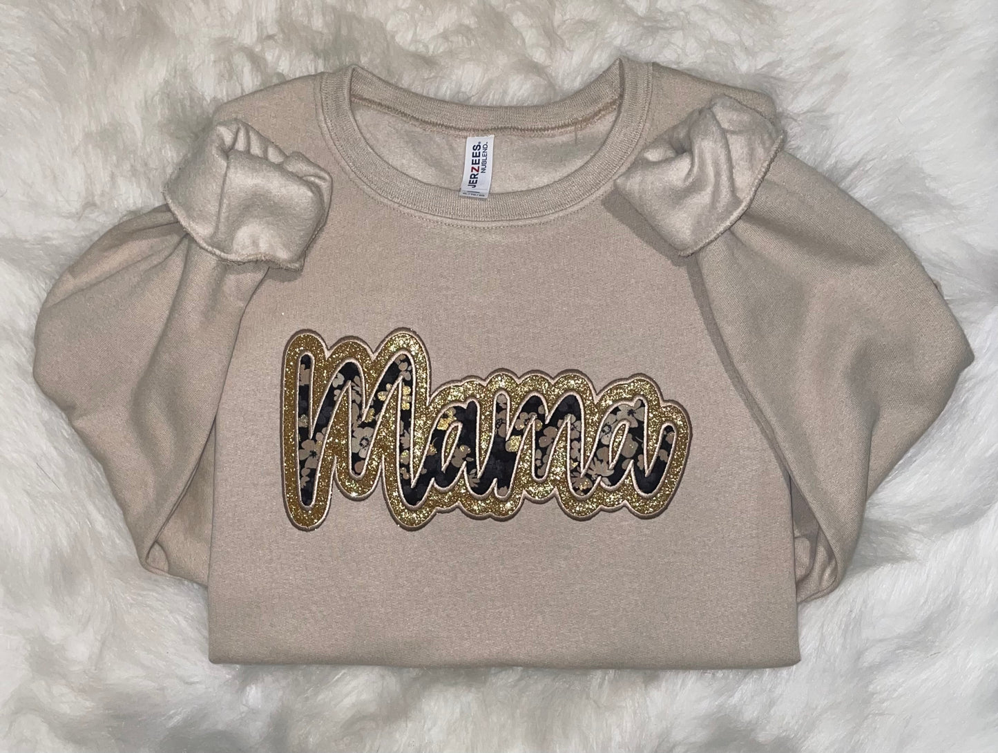 Mama Floral Glitter Crewneck