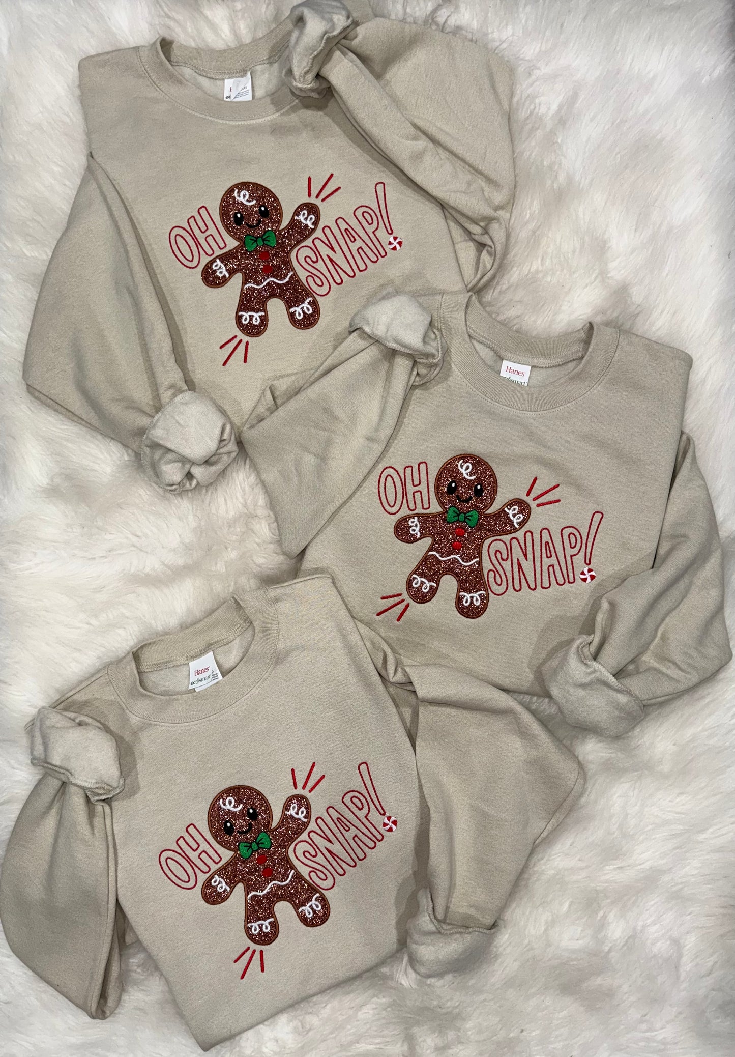 Oh Snap Christmas Gingerbread Embroidered Sweatshirt