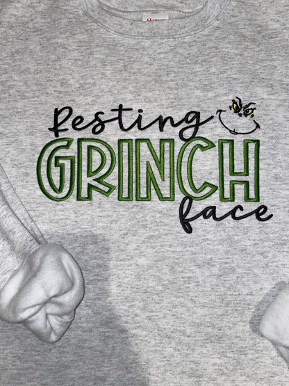 Resting Grinch Face Crewneck