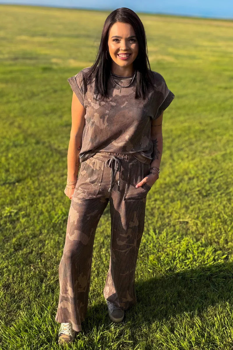 Dusty Camo Ribbed Set