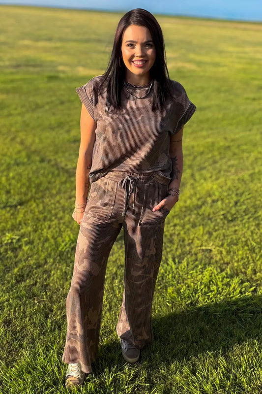 Dusty Camo Ribbed Set