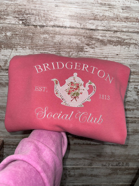 Bridgerton Social Club Embroidered Crewneck