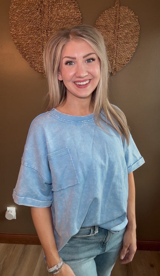 French Terry Acid Wash T-Shirt