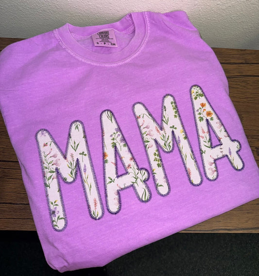 Mama Purple Floral T-Shirt