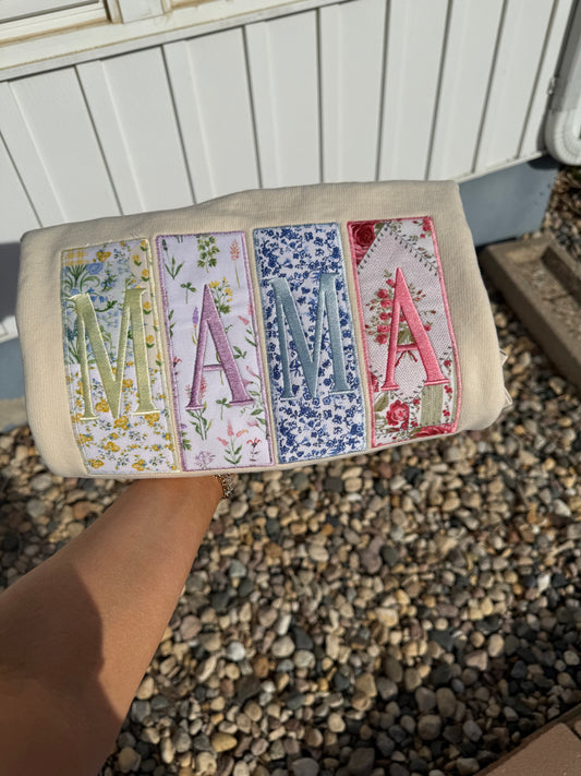 MAMA Floral Patch Crewneck