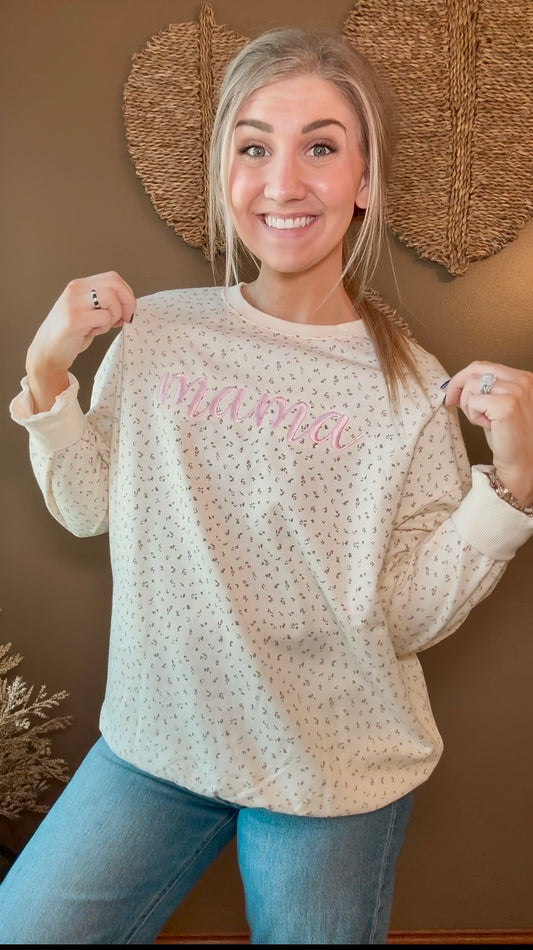 Ditsy Floral Crew-Cream