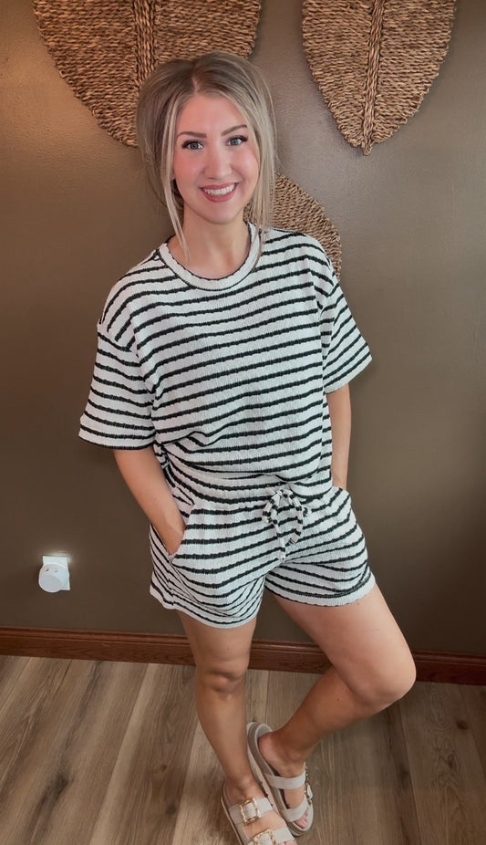 Striped Ribbed Shorts