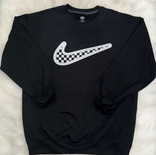 Checkered Glitter Swoosh