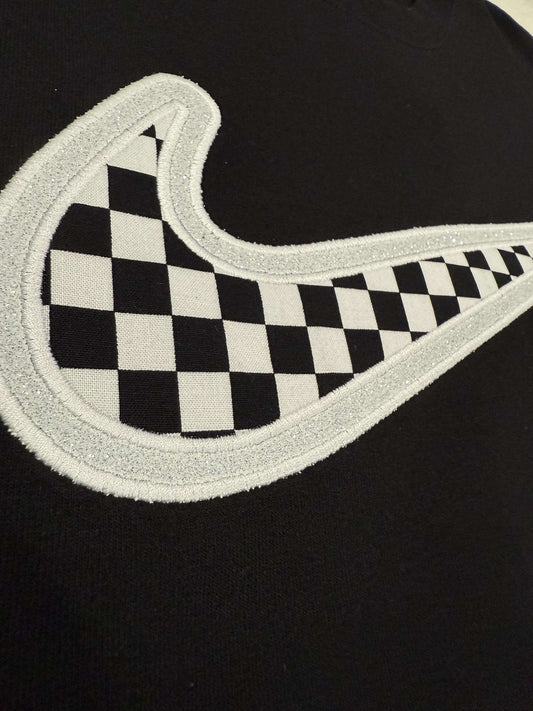 Checkered Glitter Swoosh