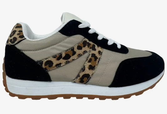 Tie Lace Leopard Platform Sneaker