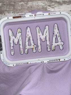 Embroidered Purple Floral "Mama" Crewneck